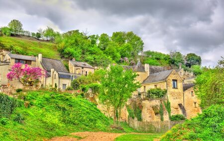 Landscape at the Chateau de Montsoreau on the bank of the Loire in Franceの写真素材