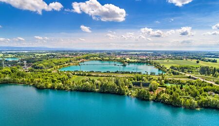 Lakes between Illkirch-Graffenstaden and Eschau near Strasbourg - Bas-Rhin, Franceの写真素材