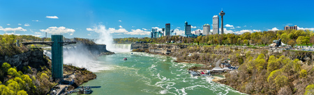 View of Niagara Falls from the Rainbow Bridge, the US - Canadian borderの写真素材