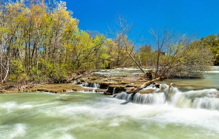 The Niagara river seen from Goat Island - New York, USAの写真素材