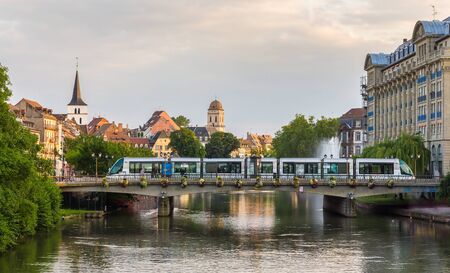 Tram at Gallia station in Strasbourg - Alsace, Franceの写真素材