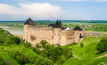 Khotyn castle on Dniester riverside. Ukraineのeditorial素材