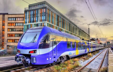 Local train at Munich Main Station - Germanyのeditorial素材