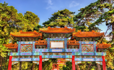 Decorated Paifang at the Summer Palace of Beijing - Chinaの写真素材