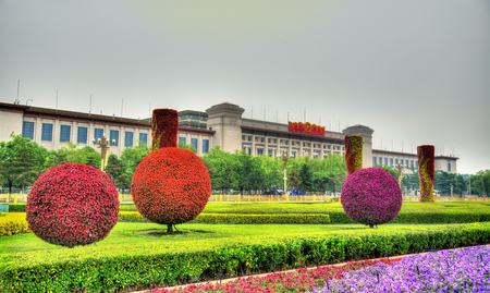 The National Museum of China on Tiananmen Square in Beijingの写真素材