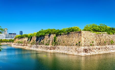 Moat of Osaka Castle in Osaka, Japanのeditorial素材