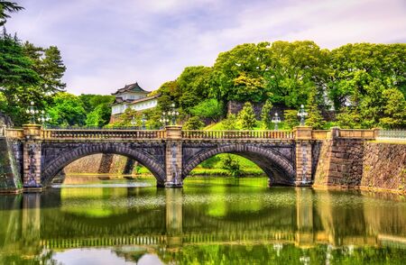 Imperial Palace with Nijubashi Bridge in Tokyo, Japanの写真素材