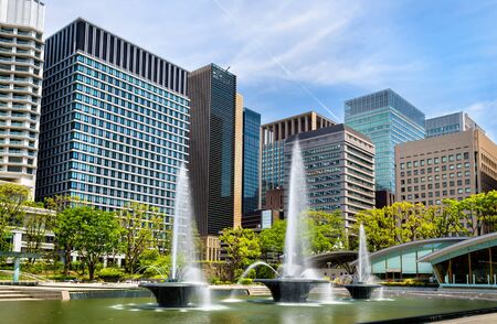 Wadakura Fountain Park in Marunouchi district of Tokyo - Japanの写真素材