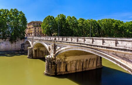 View of Umberto I bridge in Rome, Italyの写真素材
