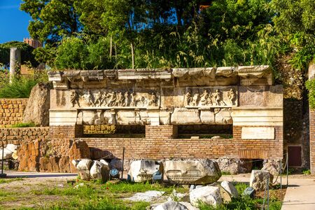 Remains of Forum of Nerva in Rome - Italyの写真素材