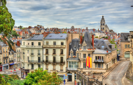 View of the old town of Blois - France, the Loire Valleyの写真素材