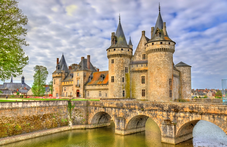Chateau de Sully-sur-Loire, on of the Loire Valley castles in France, the Loiret departmentの写真素材