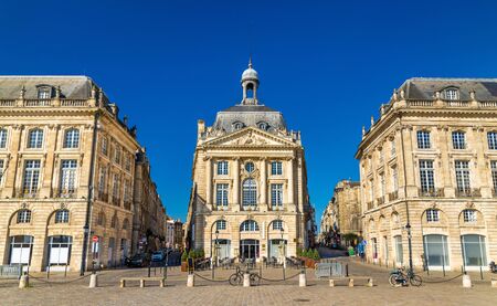 Place de la Bourse, the famous square in Bordeaux - France, Aquitaineの写真素材
