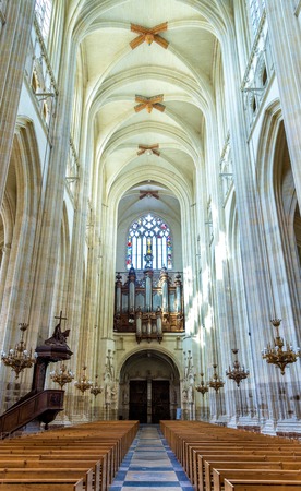 Interior of the Cathedral of St. Peter and St. Paul of Nantes - France, Loire-Atlantiqueのeditorial素材