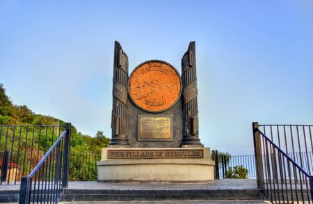 The Pillars of Hercules Monument in Gibraltar, a British Overseas Territoryのeditorial素材