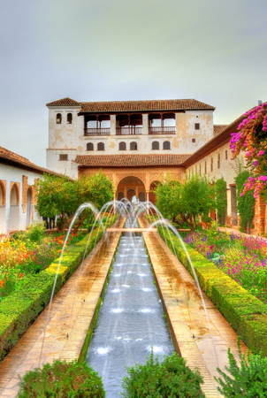 Generalife Palace in Granada - Spain, Andalusia.  heritage siteのeditorial素材