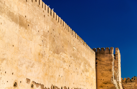 Walls of the Royal Palace of Meknes in Moroccoの写真素材