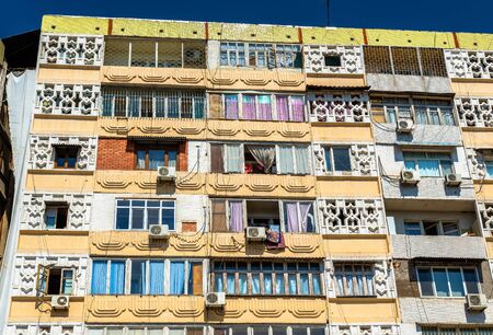 Soviet-era apartment building in centre of Tashkent - Uzbekistanの写真素材