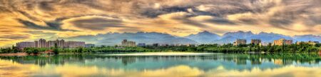 View of Sairan reservoir in Almaty - Kazakhstanの写真素材