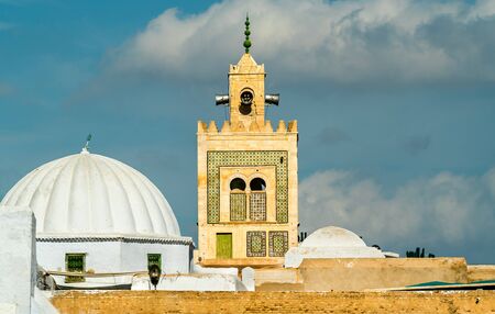 Barbier Mosque or Sidi Sahab Mausoleum in Kairouan, Tunisiaの写真素材