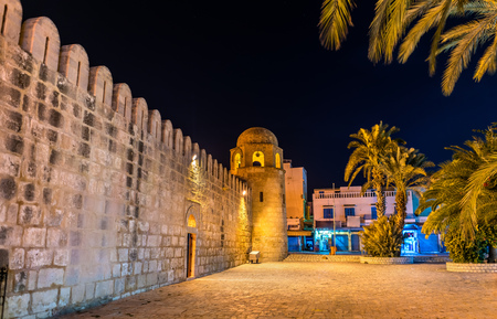 The Great Mosque of Sousse at night. Tunisiaの写真素材