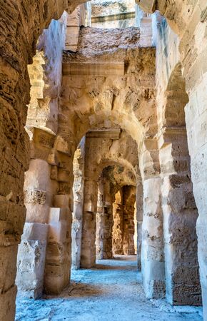 Amphitheatre of El Jem Tunisiaの写真素材