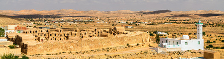View of Ksar Ouled Abdelwahed at Ksour Jlidet village in South Tunisiaの写真素材