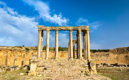 Temple of Juno Caelestis at Dougga, an ancient Roman town in Tunisiaの写真素材