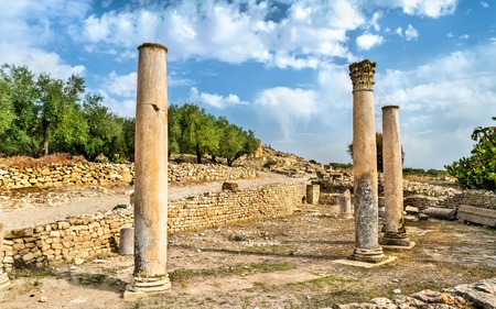 View of Dougga, an ancient Roman town in Tunisia. North Africa