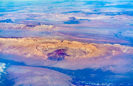Aerial view of the Persian Plateau in Iranの写真素材