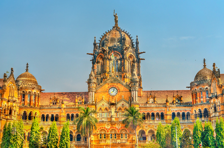 Chhatrapati Shivaji Maharaj Terminus,  in Mumbai, Indiaの写真素材