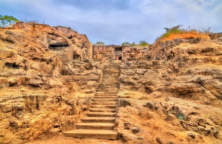 The Dashavatara hindu temple, cave 15 at the Ellora Caves Complex - Indiaの写真素材