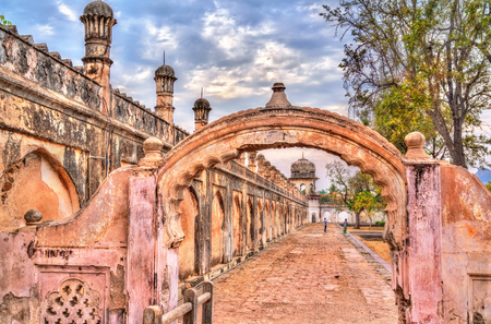 Walls of Bibi Ka Maqbara, also known as Mini Taj Mahal. Aurangabad, Indiaの写真素材