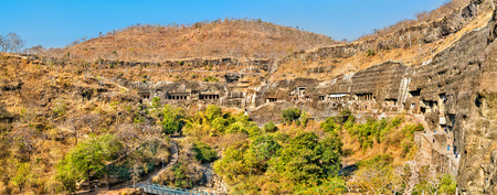 Panoramic view of the Ajanta Caves