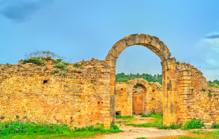 Berbero-Roman ruins at Djemila in Algeriaの写真素材
