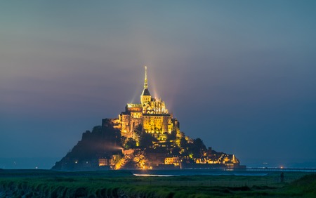 Mont Saint Michel, a famous island in Normandy, Franceの写真素材