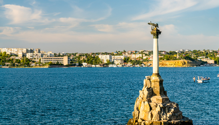 Monument to the sunken ships in Sevastopolの写真素材