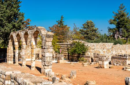 Ruins of the Umayyad citadel at Anjar. The Beqaa Valley, Lebanonの写真素材