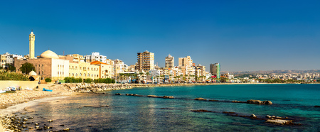 Seaside of Tyre in Lebanonの写真素材
