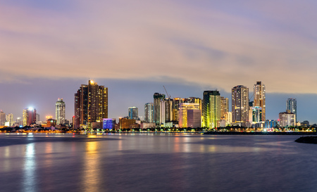 Skyline of Manila,the capital of the Philippinesの写真素材