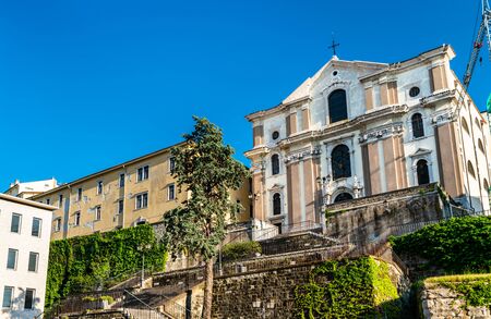 View of the Church of Santa Maria Maggiore in Trieste, Italyの写真素材