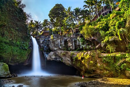 Tegenungan Waterfall near Ubud in Bali, Indonesiaの写真素材