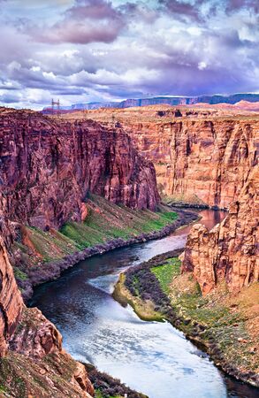 The Colorado River in Glen Canyon, Arizonaの写真素材