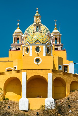 Nuestra Senora de los Remedios Church in Cholula, Mexicoのeditorial素材