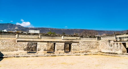 Zapotec ruins at the Mitla Archaeological Site in Oaxaca, Mexicoのeditorial素材