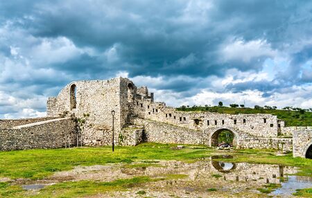 Ruins of Berat castle.    in Albaniaの写真素材
