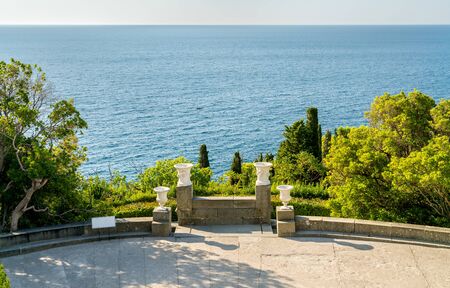 View of the Black Sea from the Vorontsov Palace - Alupka, Crimean Peninsulaの写真素材