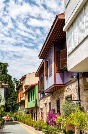 Traditional houses in Kaleici, the old town of Antalya, Turkeyの写真素材