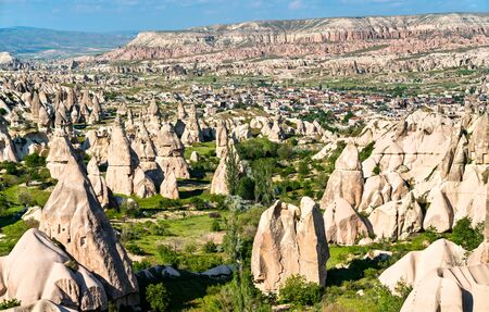 Chimneys rock formations at Cappadocia in Turkey