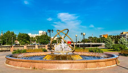 Fountain in the centre of Astrakhan, Russiaの写真素材